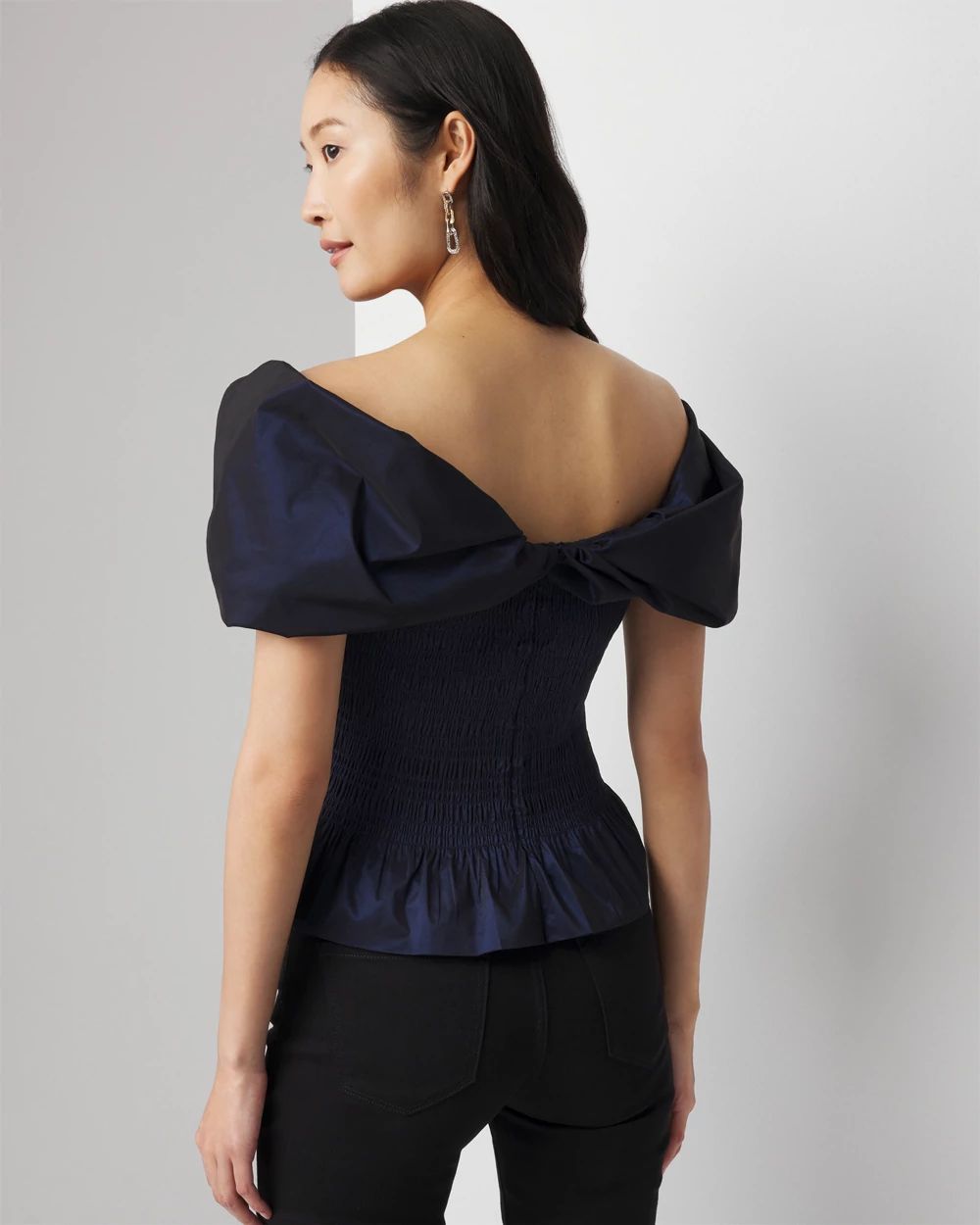 Off-the-Shoulder Taffeta Bustier | White House Black Market